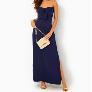 Lilly Pulitzer Carlynn Satin Maxi Bow Dress